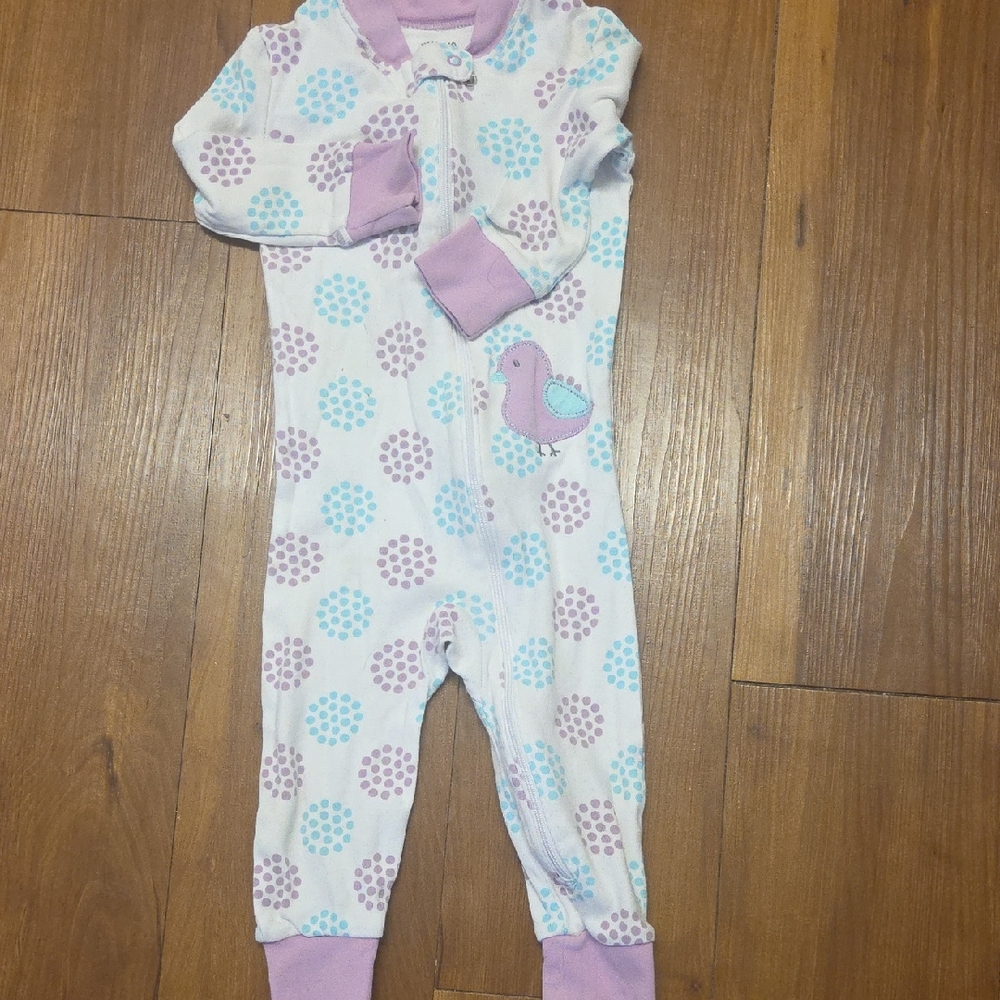 Little Me Purple and Blue Polka Dot Footie